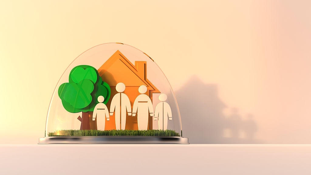 Family under a glass dome
